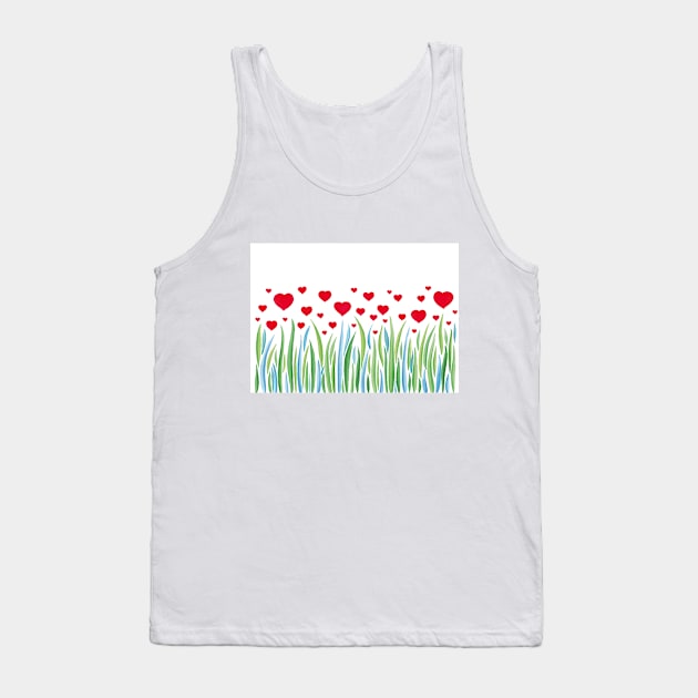 Heart Flowers Tank Top by Nopi Pantelidou